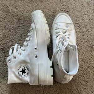 White Platform Converse High Tops